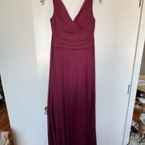 David's Bridal Wine Bridesmaid Dress